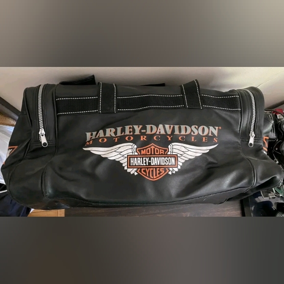 HarleyDavidson Bags Harley Davidson Large Black Leather Duffle Bag